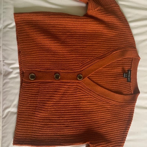 Urban Planet XS 100% Acrylic Orange / Persimmon knitted cardigan. - Picture 3 of 4